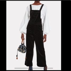 MOTHER Black The Greaser Overalls Velvet-like NWT